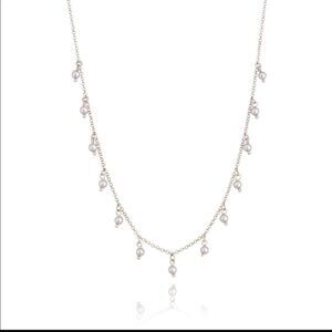 CHOKER PEARLS SILVER + WHITE RHODIUM PLATED